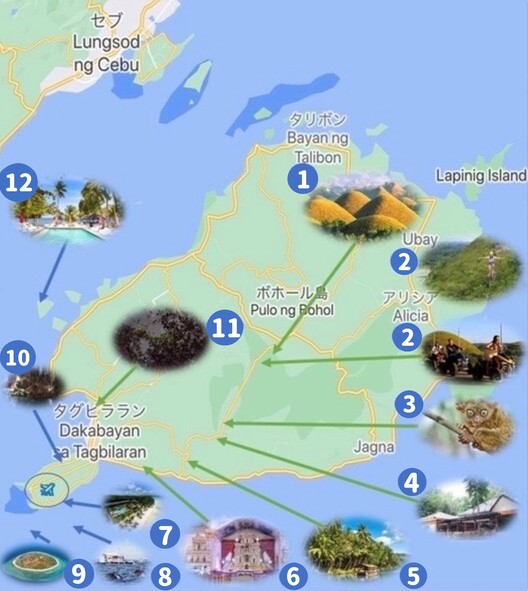 ボホール島地図